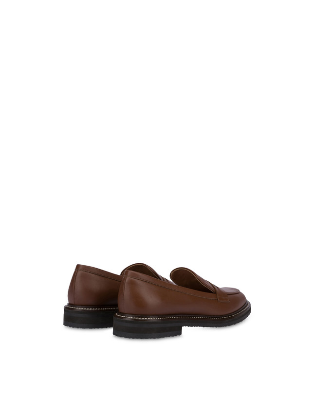 Pollini Mocassini In Vitello Artisan Touch Legno/legno Negozio
