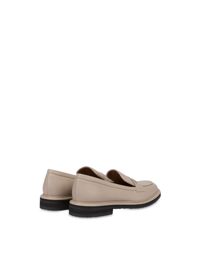 Pollini Mocassini In Vitello Artisan Touch Sabbia/sabbia In Saldo