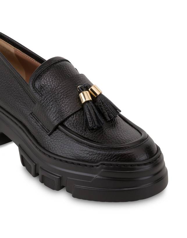 Pollini Mocassini In Vitello Stampa Alce Lady Brave Nero Nuova