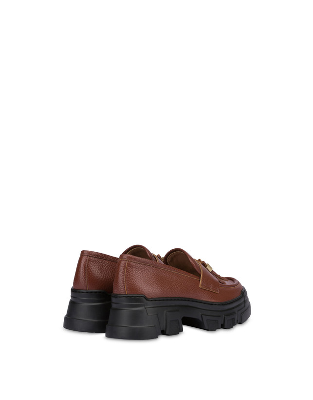 Pollini Mocassini In Vitello Stampa Alce Lady Brave Legno Moda