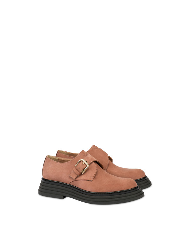 Pollini Monk Strap In Nabuk Stairway Antico Italia