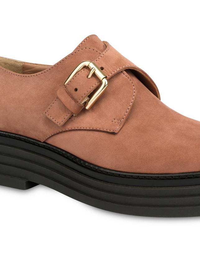 Pollini Monk Strap In Nabuk Stairway Antico Italia