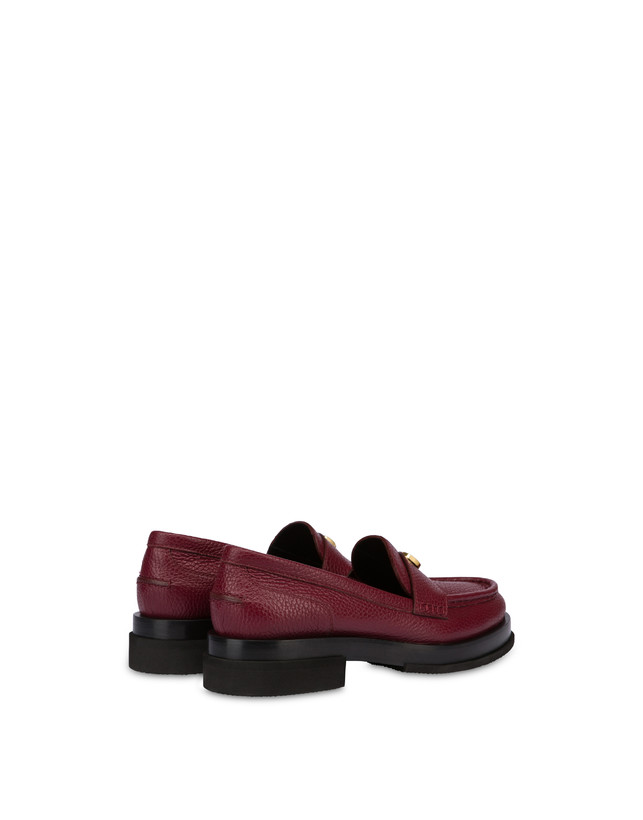 Pollini Mocassini Penny In Vitello Stampa Alce Code Bordeaux In Linea