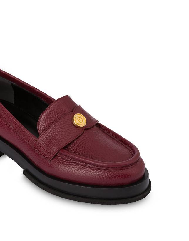 Pollini Mocassini Penny In Vitello Stampa Alce Code Bordeaux In Linea