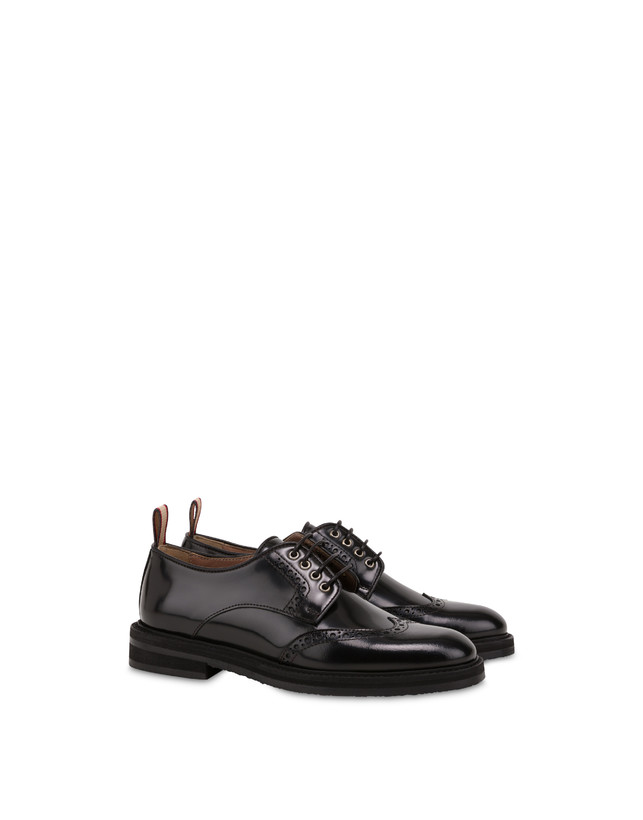 Pollini Derby In Vitello Abrasivato Mannish Nero Qualità