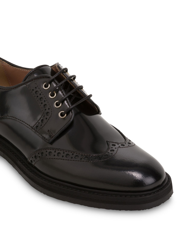 Pollini Derby In Vitello Abrasivato Mannish Nero Qualità
