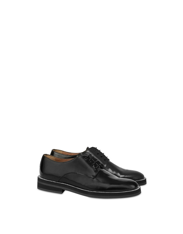 Pollini Derby In Vitello Abrasivato Mannish Bling Bling Nero/strass Promozione