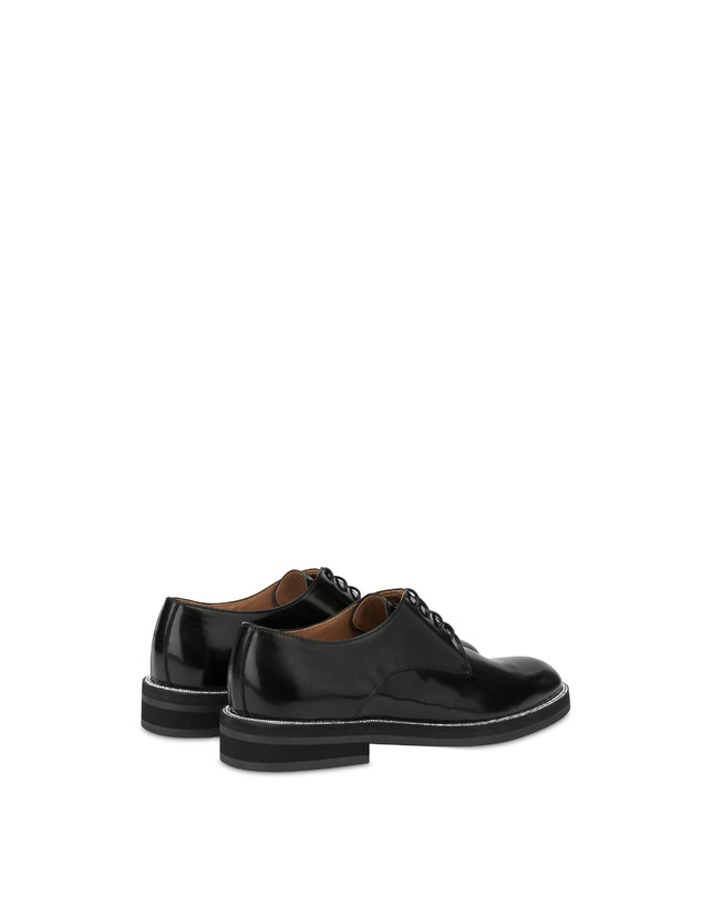 Pollini Derby In Vitello Abrasivato Mannish Bling Bling Nero/strass Promozione