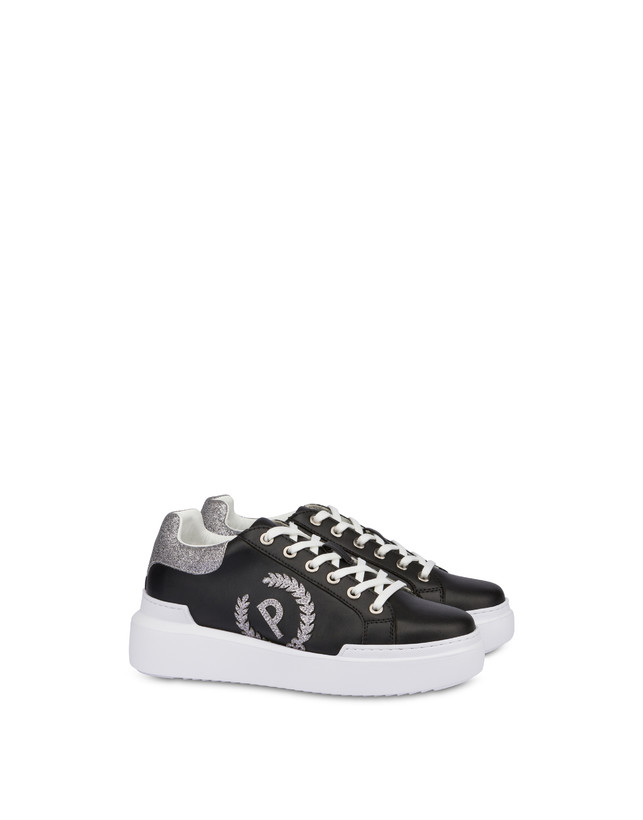 Pollini Sneakers Carrie Con Glitter Nero/acciaio Pezzi Unici