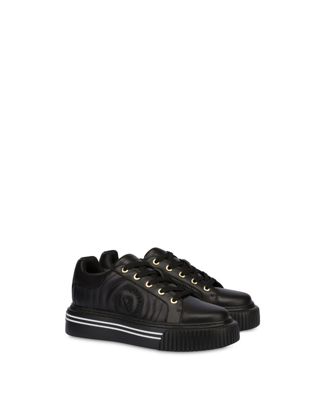 Pollini Sneakers In Vitello Doona Nero Qualità Garantita