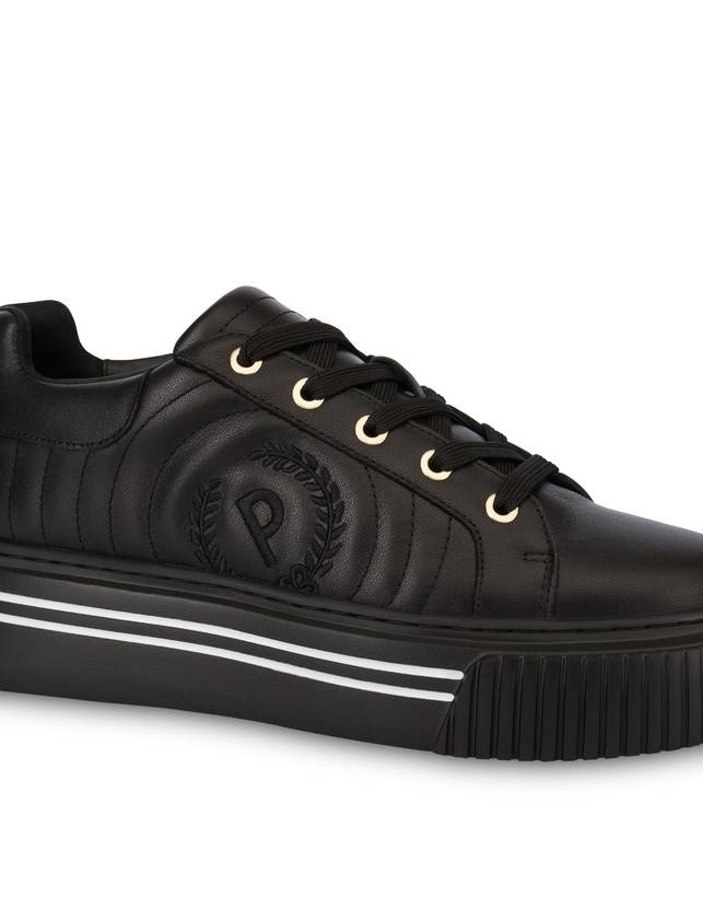 Pollini Sneakers In Vitello Doona Nero Qualità Garantita