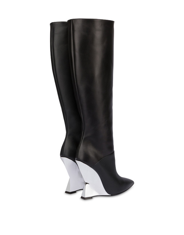 Pollini Stivali In Vitello Extravagance Nero/argento Shopping Online