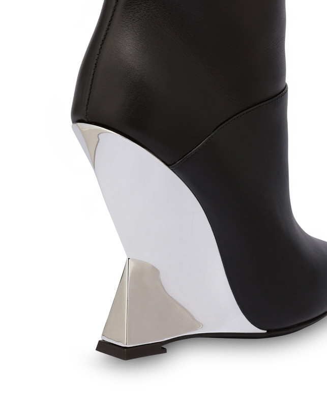Pollini Stivali In Vitello Extravagance Nero/argento Shopping Online
