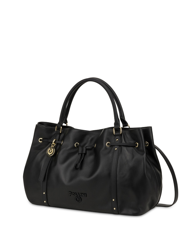 Pollini Borsa Doppio Manico In Nappa Serena Nero/nero Hotsell