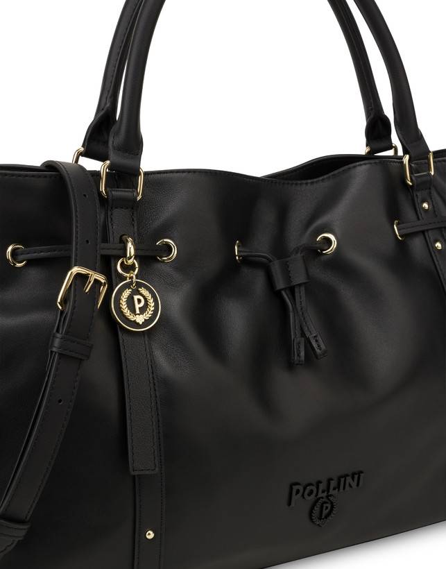 Pollini Borsa Doppio Manico In Nappa Serena Nero/nero Hotsell