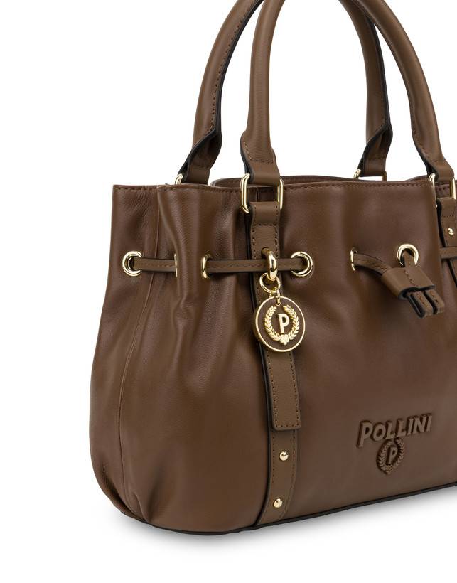 Pollini Piccola Borsa In Nappa Serena Marrone/marrone I Più Venduti
