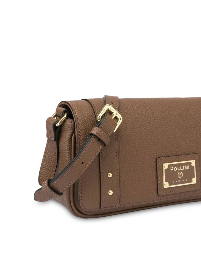 Pollini Borsa A Spalla In Vitello Serena Marrone Soddisfazione Garantita