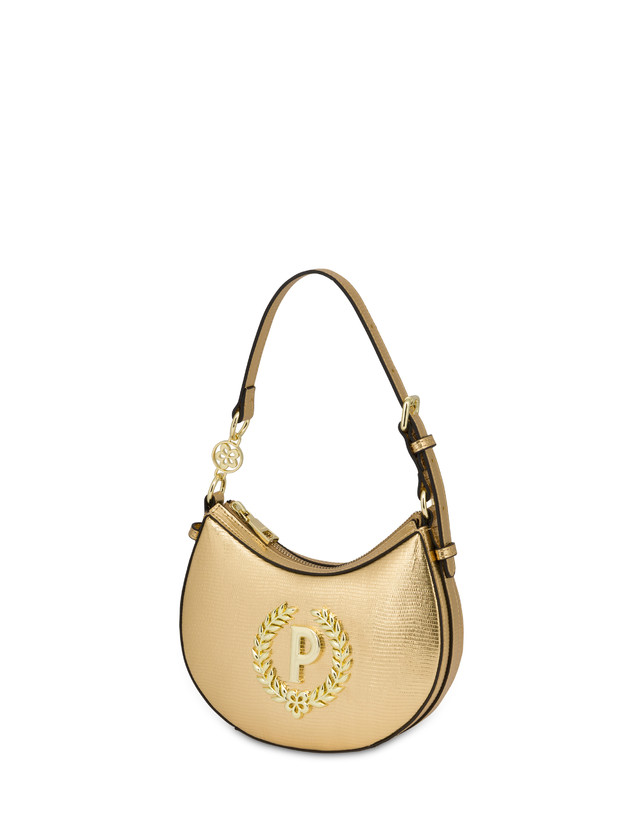 Pollini Mini Hobo Bag Laminata Ibis Oro Consegna Veloce