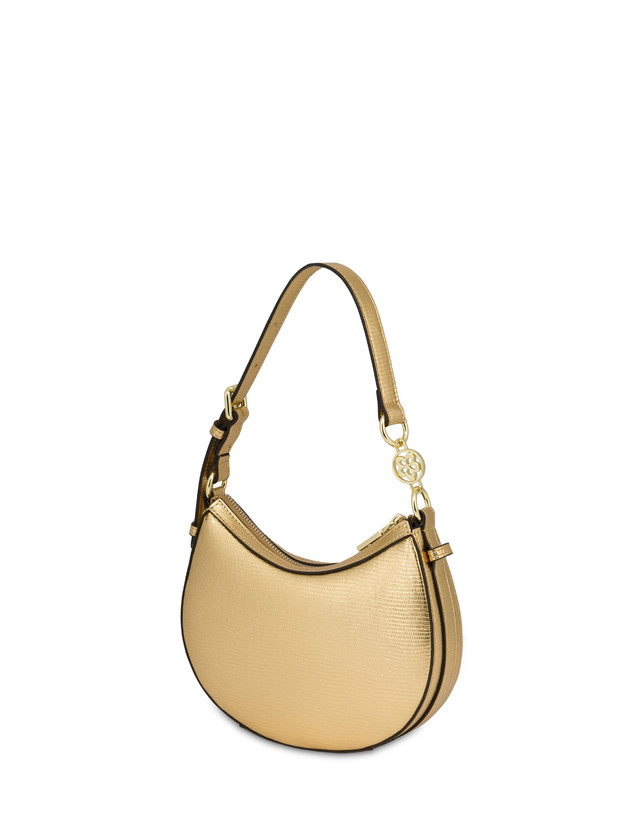 Pollini Mini Hobo Bag Laminata Ibis Oro Consegna Veloce