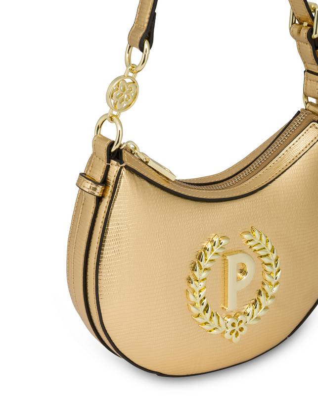 Pollini Mini Hobo Bag Laminata Ibis Oro Consegna Veloce