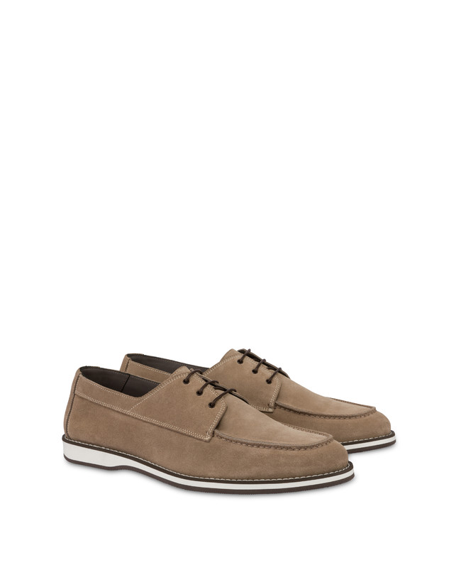Pollini Derby In Crosta Green Field Beige Vendita Calda