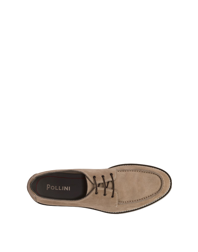 Pollini Derby In Crosta Green Field Beige Vendita Calda