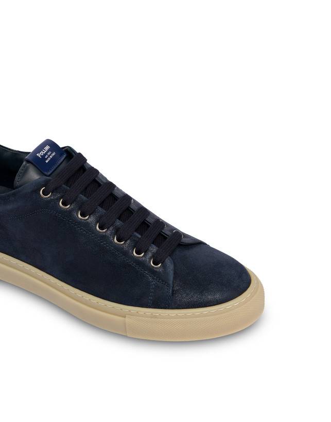 Pollini Sneakers In Crosta Tennis Club Blu Saldi Di Fabbrica