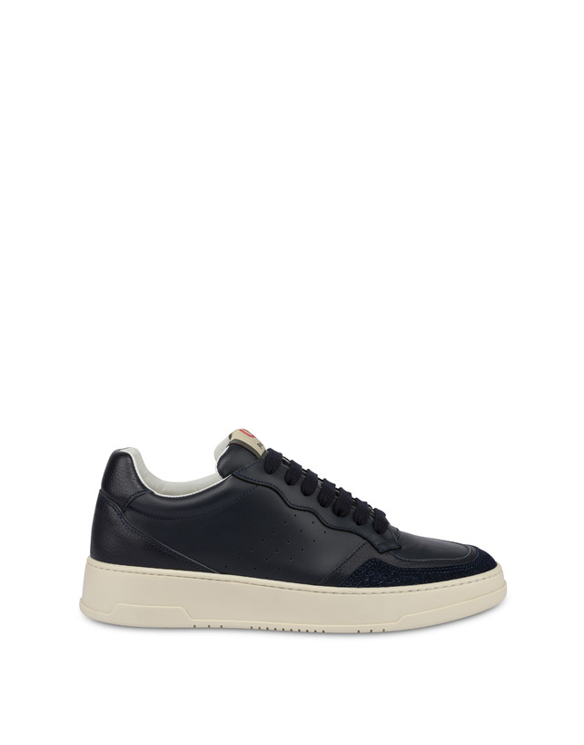 Pollini Sneakers In Vitello E Crosta Bourton Blu/blu/blu