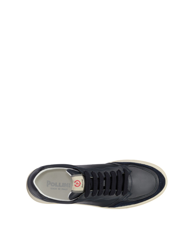 Pollini Sneakers In Vitello E Crosta Bourton Blu/blu/blu Negozio