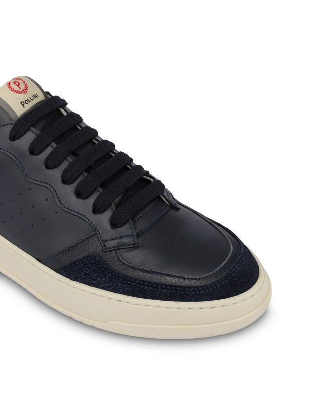 Pollini Sneakers In Vitello E Crosta Bourton Blu/blu/blu Negozio