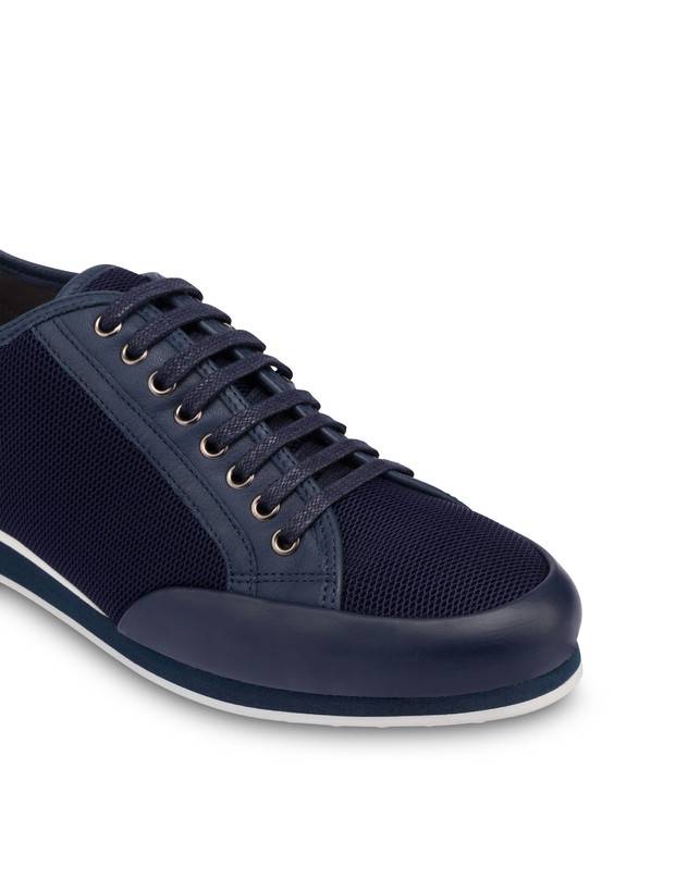 Pollini Sneakers In Vitello E Rete Sporty Driver Blu/blu/blu Italy