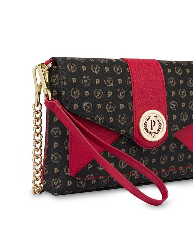 Pollini Borsa A Spalla Heritage Logo Classic Nero/lacca Vendita