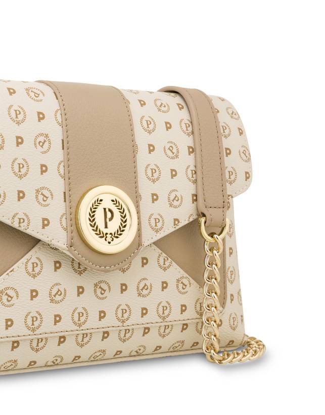 Pollini Borsa A Spalla Heritage Logo Classic Avorio/ghiaccio Promozione