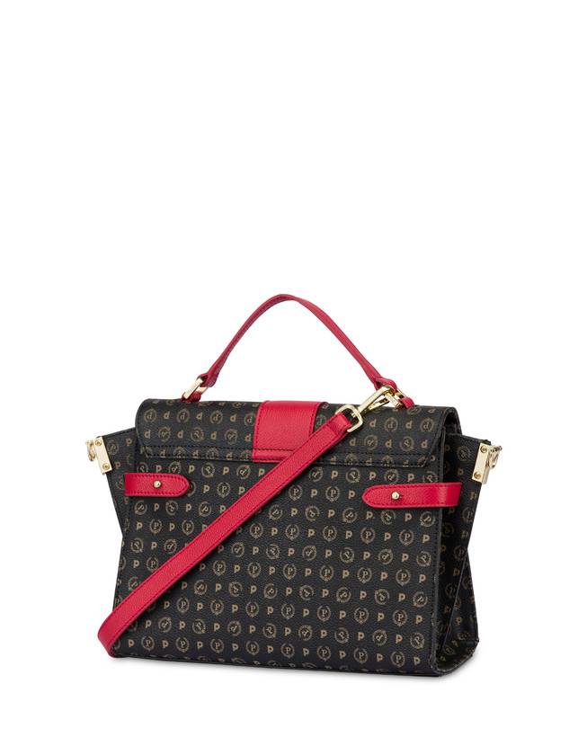Pollini Borsa A Mano Strutturata Heritage Logo Classic Nero/lacca Spedizione Gratuita