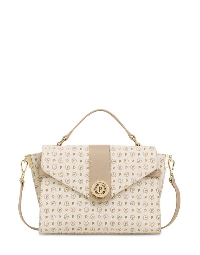 Pollini Borsa A Mano Strutturata Heritage Logo Classic Avorio/ghiaccio
