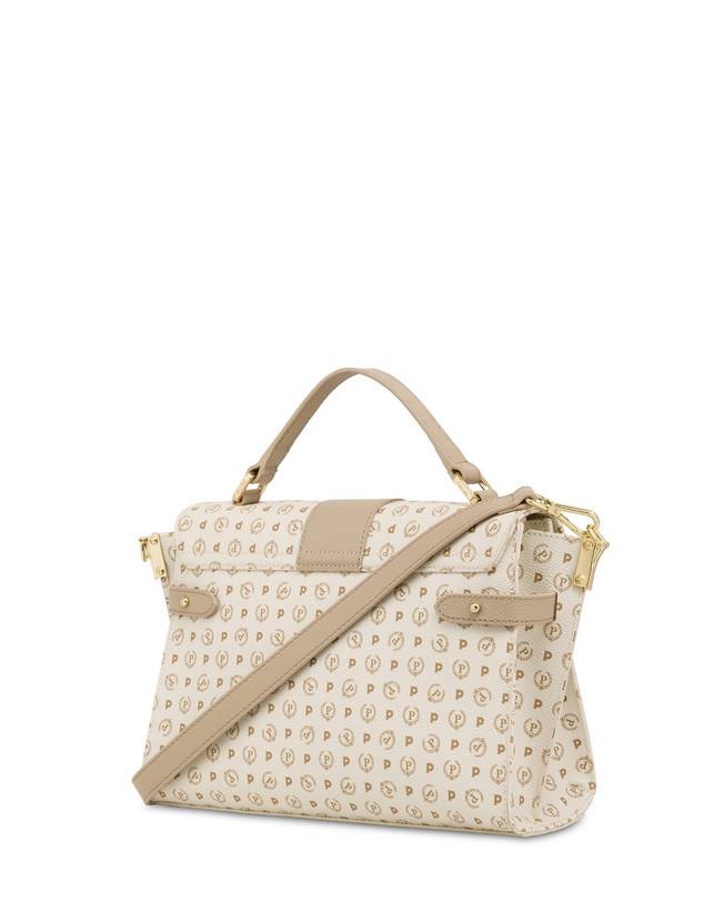 Pollini Borsa A Mano Strutturata Heritage Logo Classic Avorio/ghiaccio Pezzi Unici
