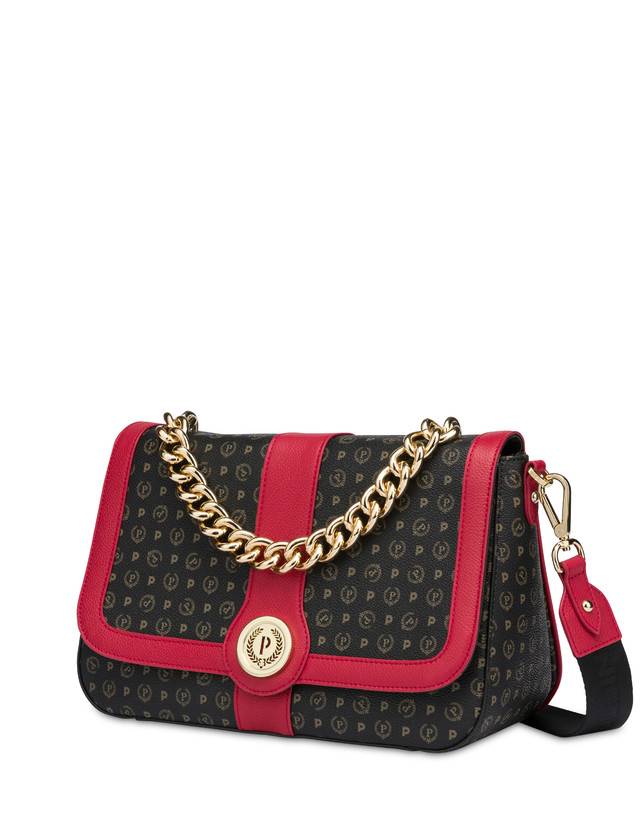 Pollini Borsa A Spalla Heritage Logo Classic Nero/lacca Soddisfazione Garantita