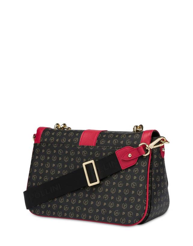 Pollini Borsa A Spalla Heritage Logo Classic Nero/lacca Soddisfazione Garantita