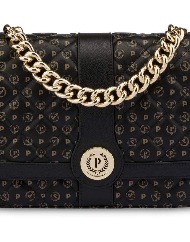 Pollini Borsa A Spalla Heritage Matelassé Nero/nero Qualità Garantita
