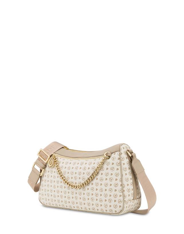 Pollini Borsa A Tracolla In Pvc Heritage Logo Classic Avorio/ghiaccio Acquista Ora