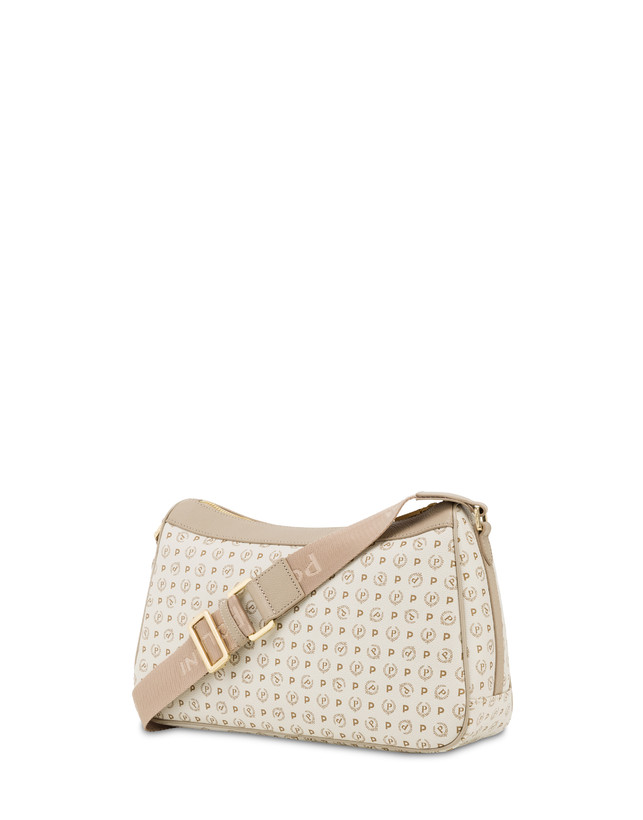 Pollini Borsa A Tracolla In Pvc Heritage Logo Classic Avorio/ghiaccio Acquista Ora