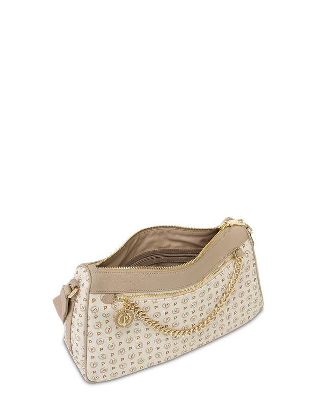 Pollini Borsa A Tracolla In Pvc Heritage Logo Classic Avorio/ghiaccio Acquista Ora
