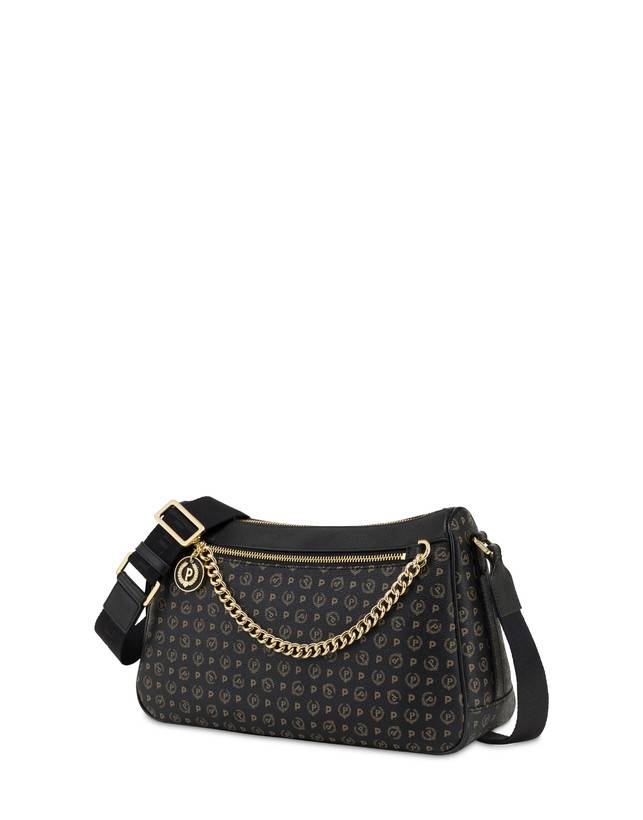 Pollini Borsa A Tracolla In Pvc Heritage Logo Classic Nero/nero Nuovi prodotti