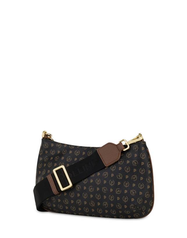 Pollini Borsa A Tracolla Heritage Logo Classic Nero/marrone Affare Del Giorno
