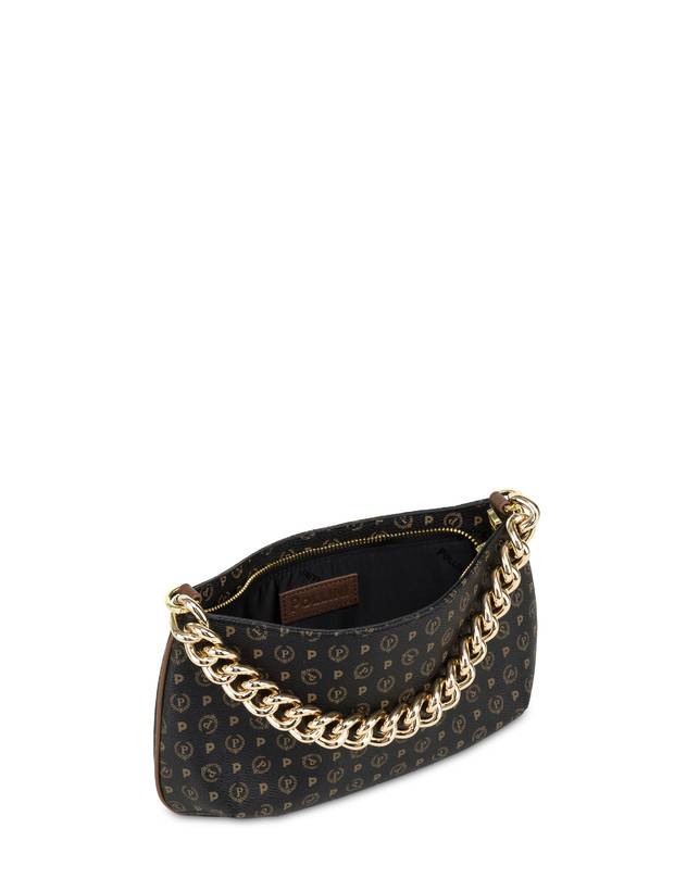 Pollini Borsa A Tracolla Heritage Logo Classic Nero/marrone Affare Del Giorno