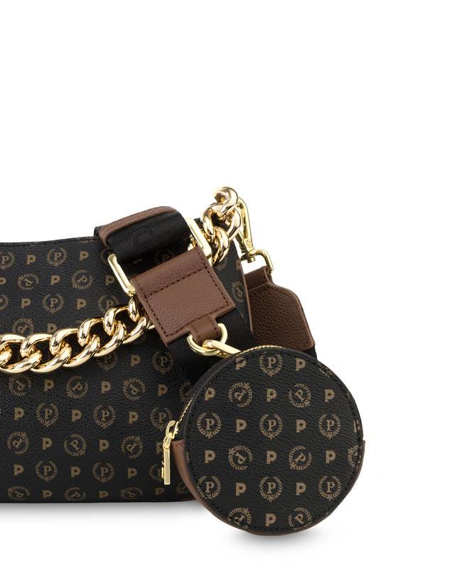 Pollini Borsa A Tracolla Heritage Logo Classic Nero/marrone Affare Del Giorno