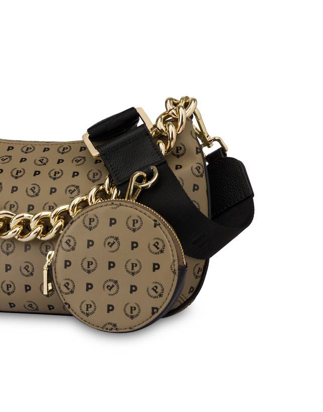 Pollini Borsa A Tracolla Con Catena Heritage Soft Touch Taupe/nero Offerte speciali
