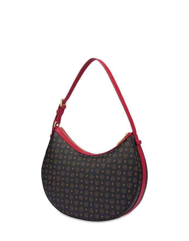Pollini Hobo Bag In Pvc Heritage Logo Classic Nero/lacca Offerta