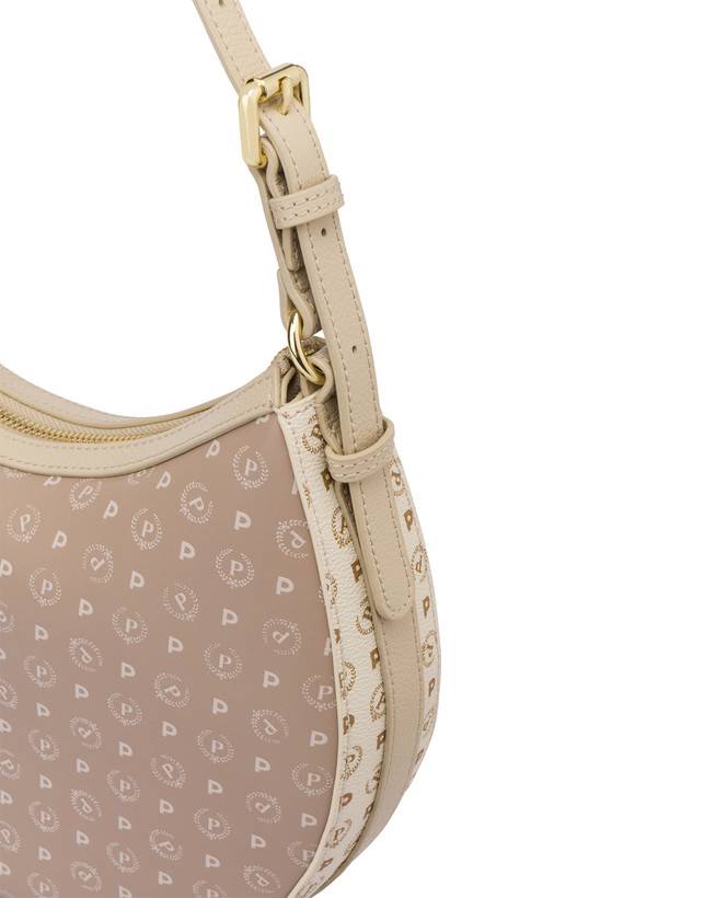Pollini Hobo Bag In Pvc Heritage Soft Touch Avorio/beige/ghiaccio Economico