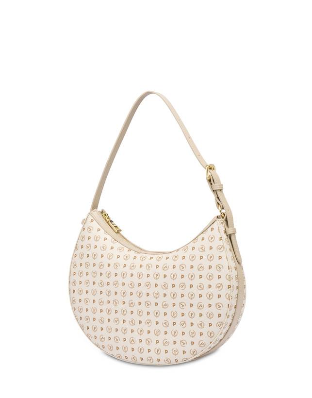 Pollini Hobo Bag In Pvc Heritage Logo Classic Avorio/ghiaccio Ritorno libero